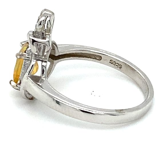 Welo Opal .65ct Platinum Finish Solid Silver Ring - Picture 6 of 7